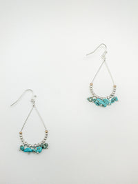 Brenda turquoise earrings, silver plated, genuine stones