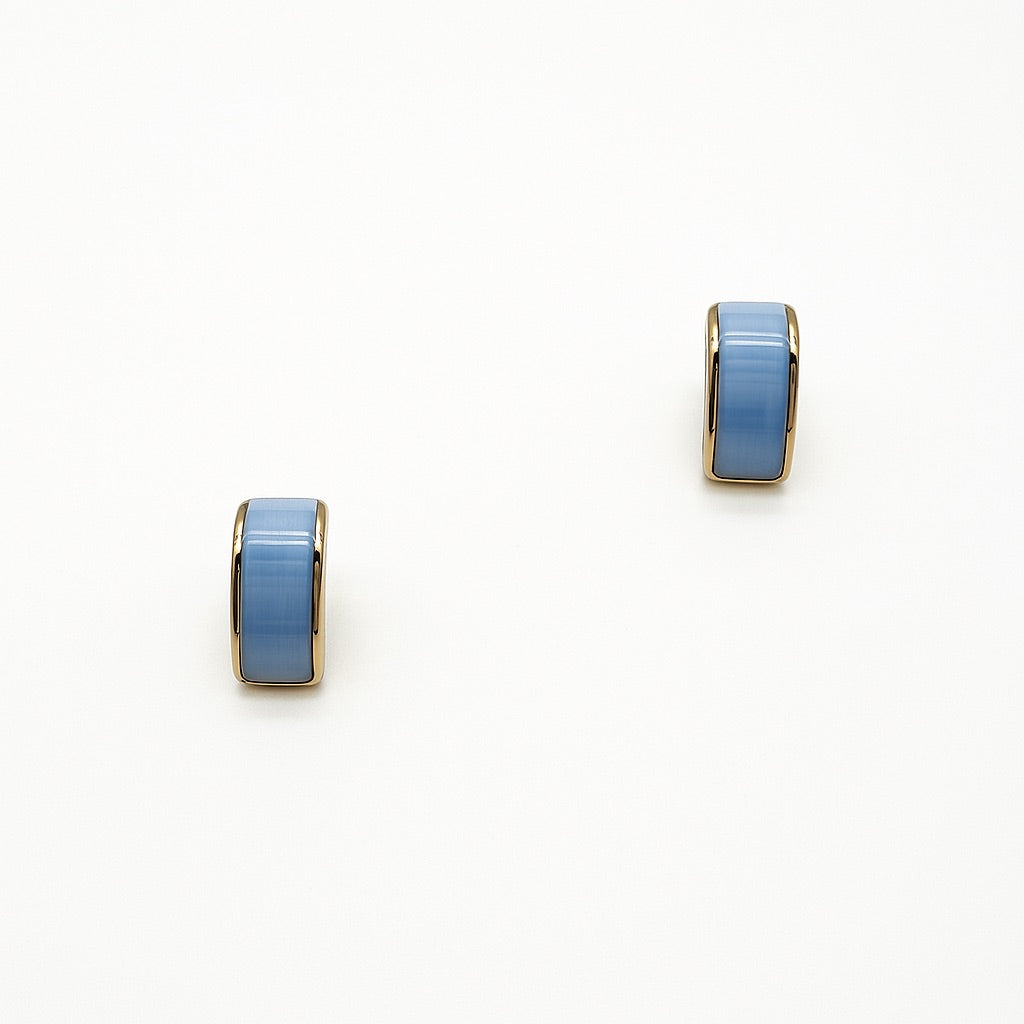 gold and blue stud earrings