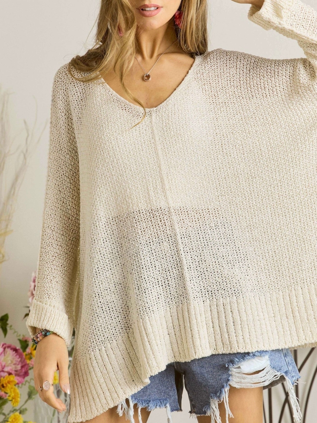Anya Knitted Sweater in cream