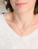 AB Aquamarine Necklace on model