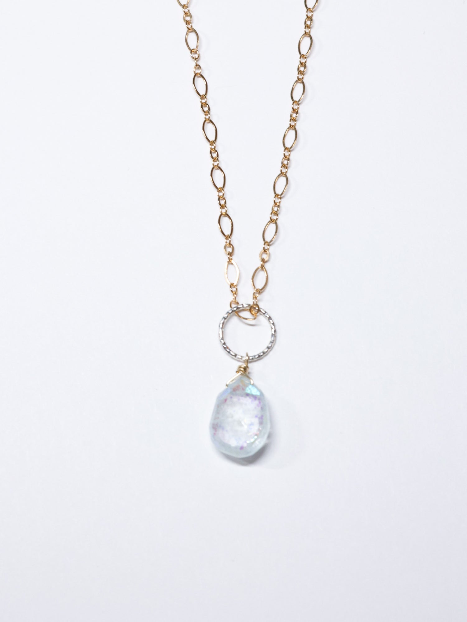 AB Aquamarine Pendant Necklace in Gold Filled