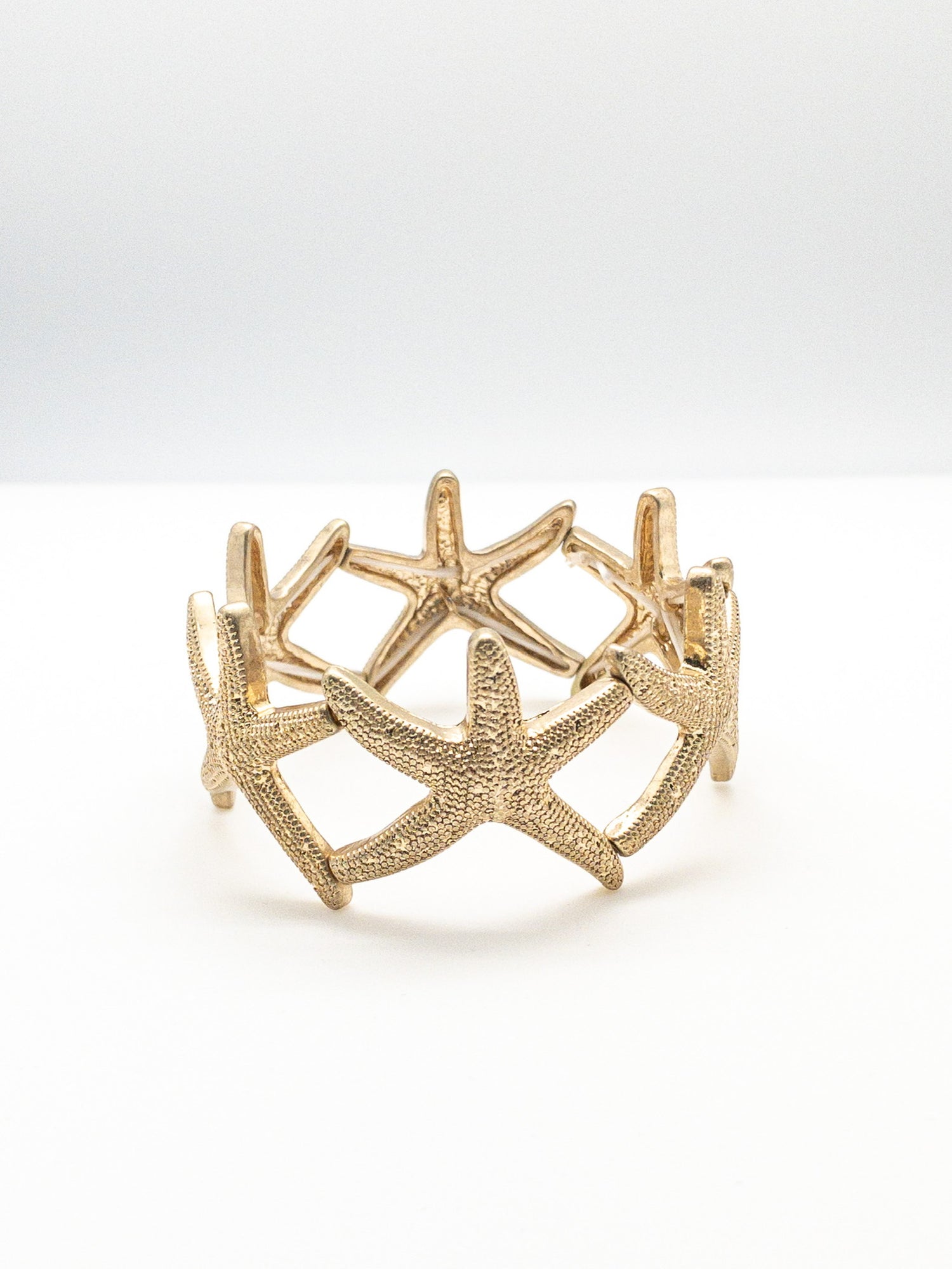 Large gold starfish stretch bracelet