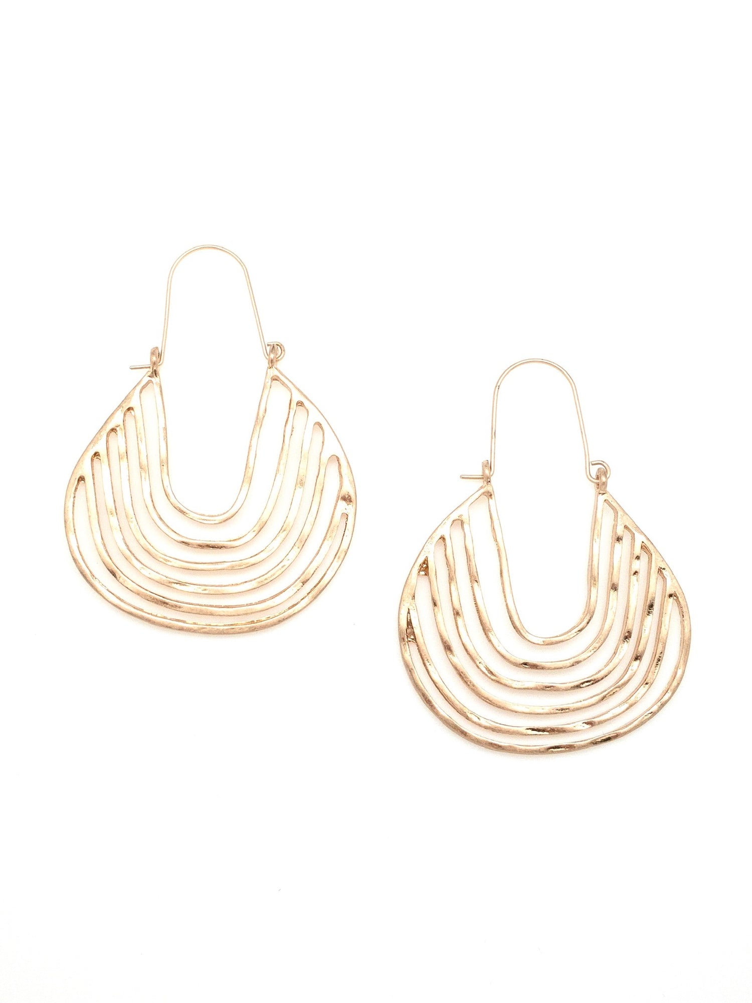 Gold dangle hoop earrings