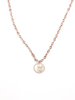 Alethea Ivory Pearl nh Necklace in rose gold and sterling