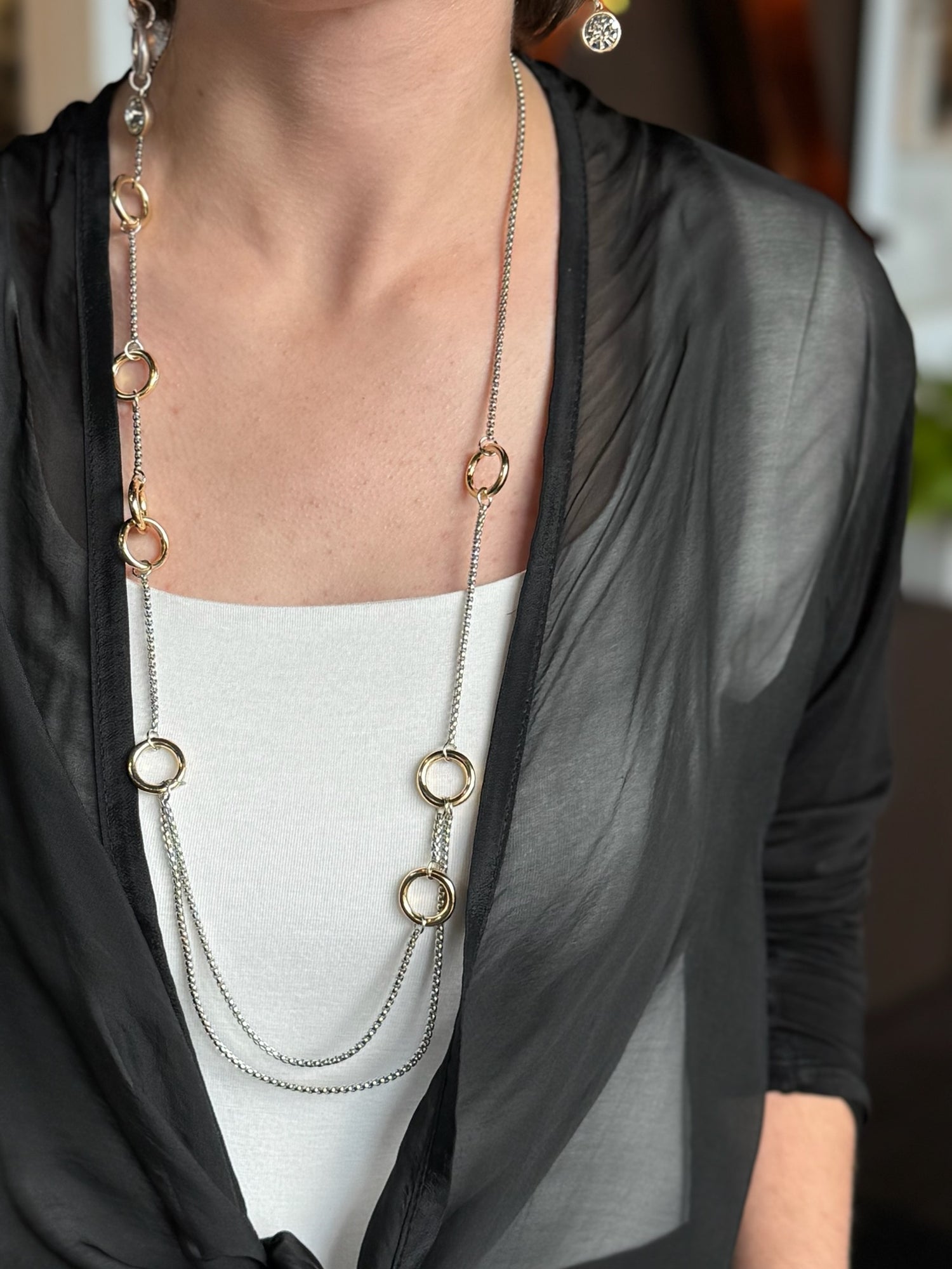 Camila Long Mixed Metal Necklace