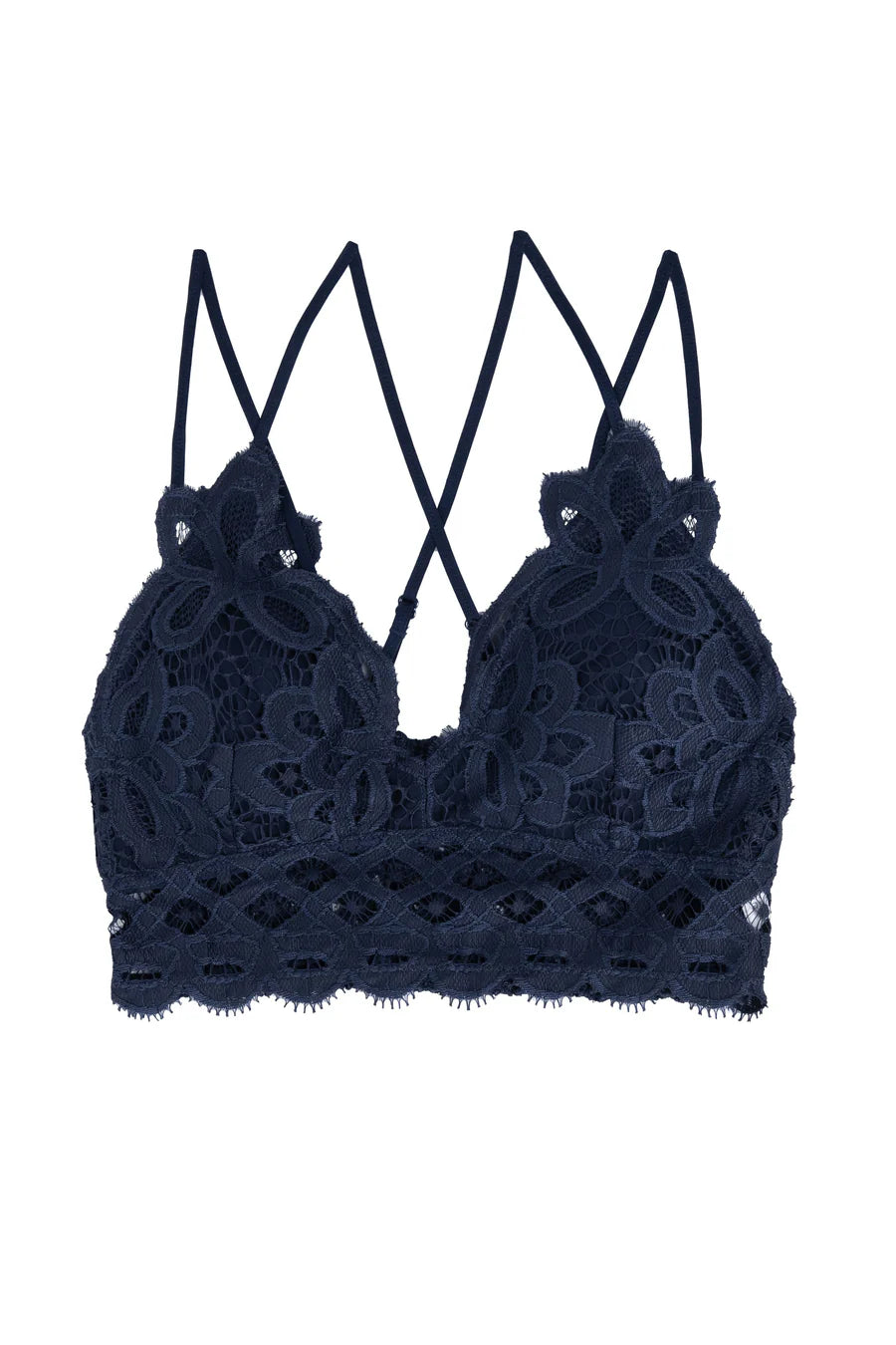 navy lace bralette