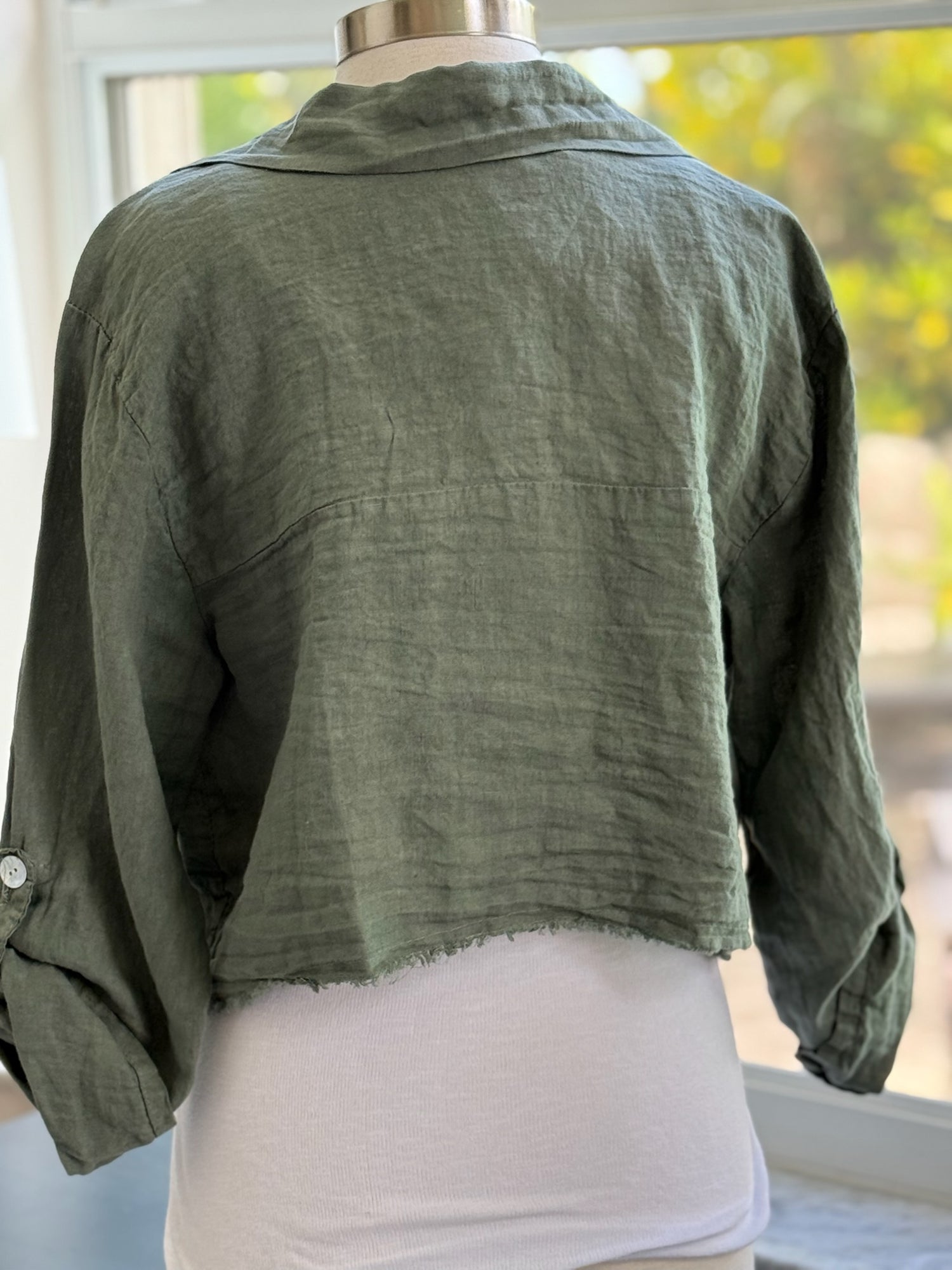 Julia Olive Linen Jacket