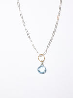 Sky Blue Topaz Pendant Necklace -Sterling Silver