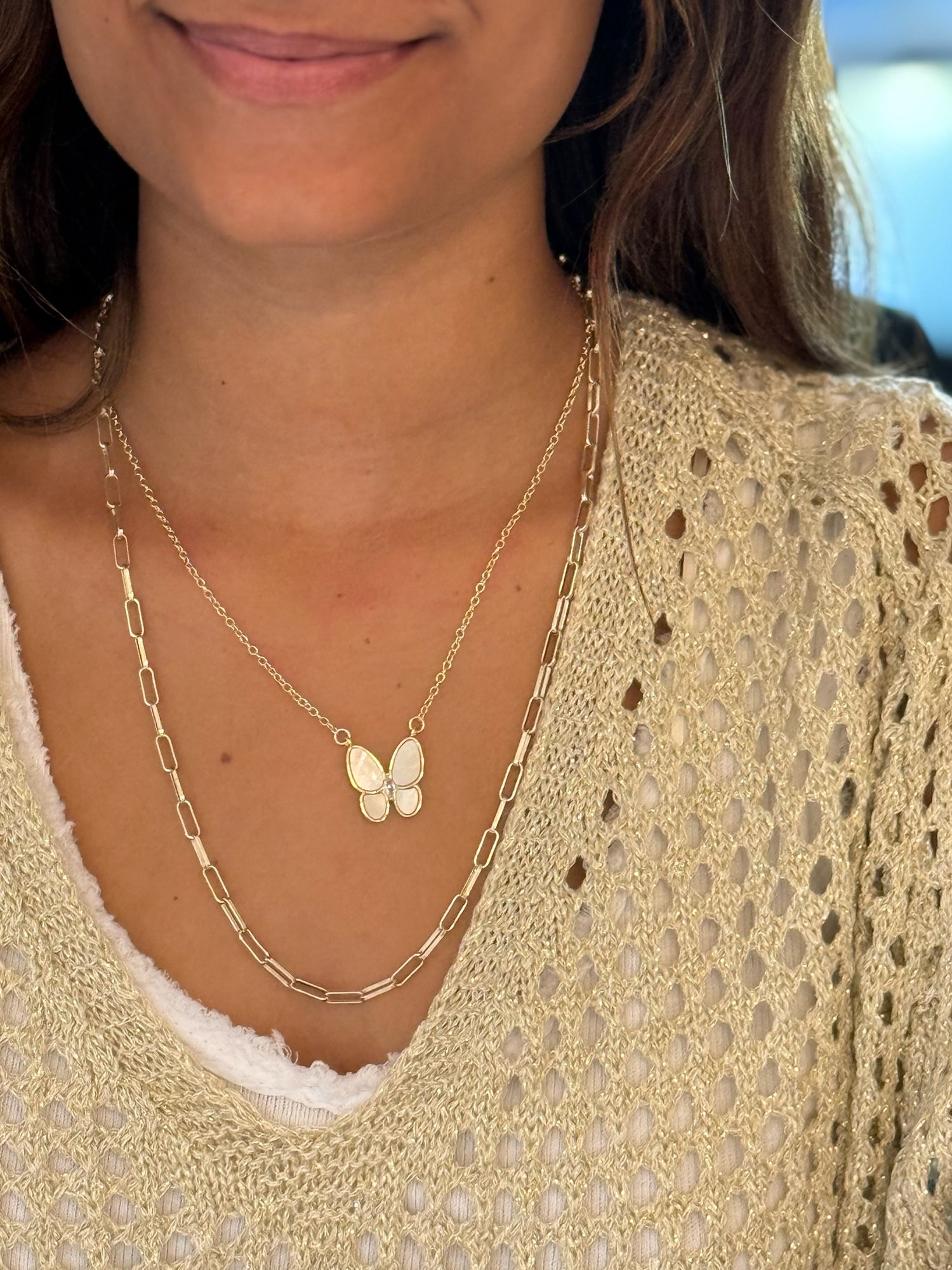 Layered Butterfly Necklace