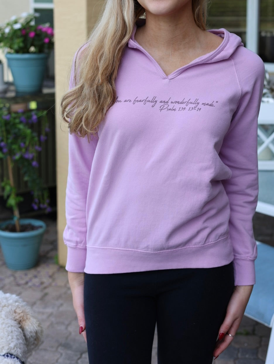 pink Carnation fearfully and wonderfully made hoodie
