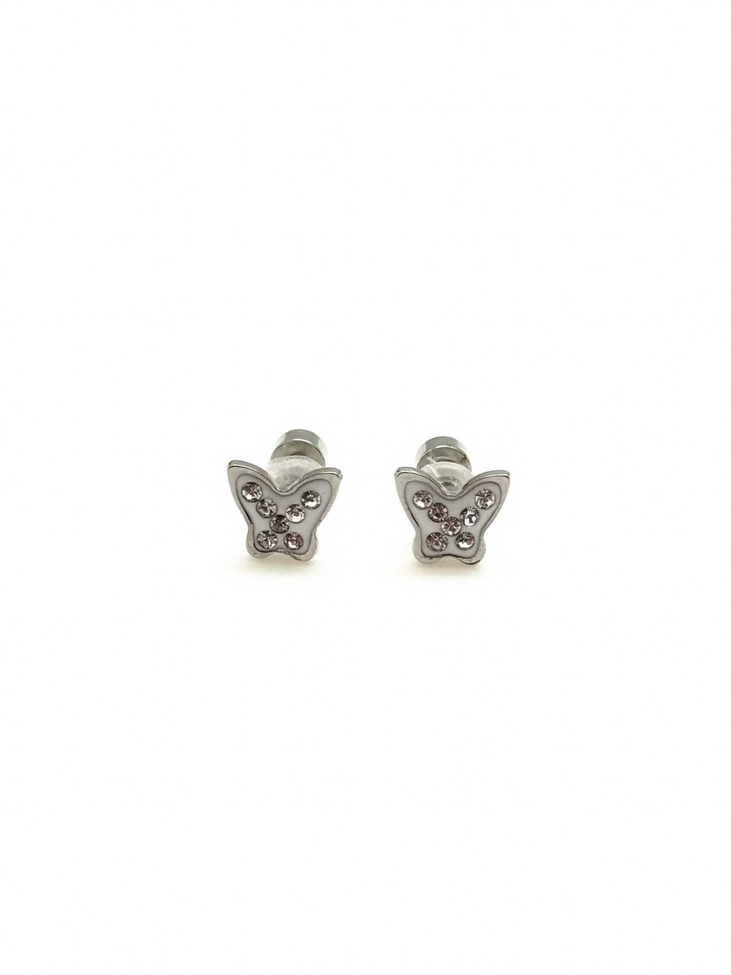 silver butterfly studs
