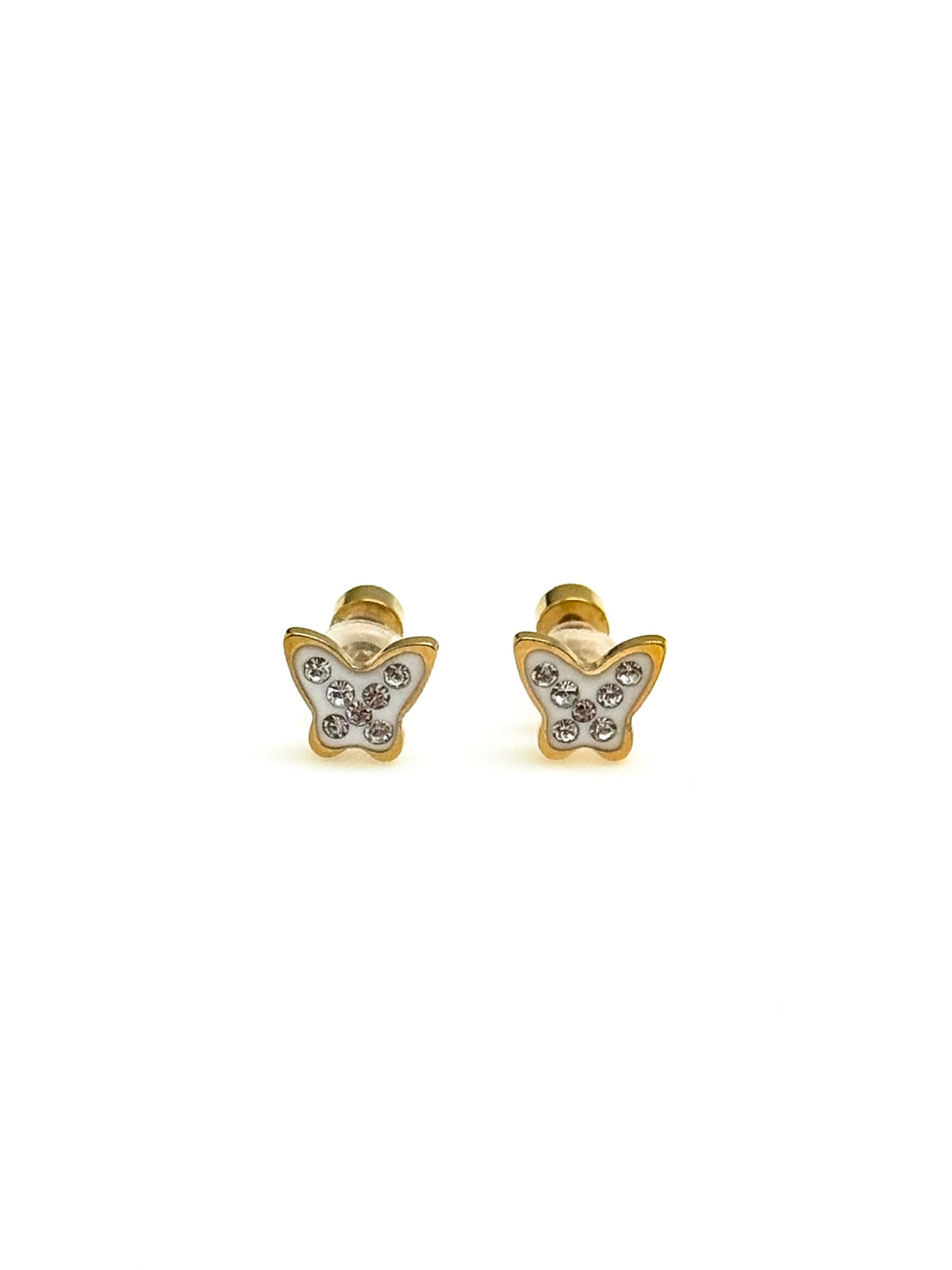 gold butterfly studs