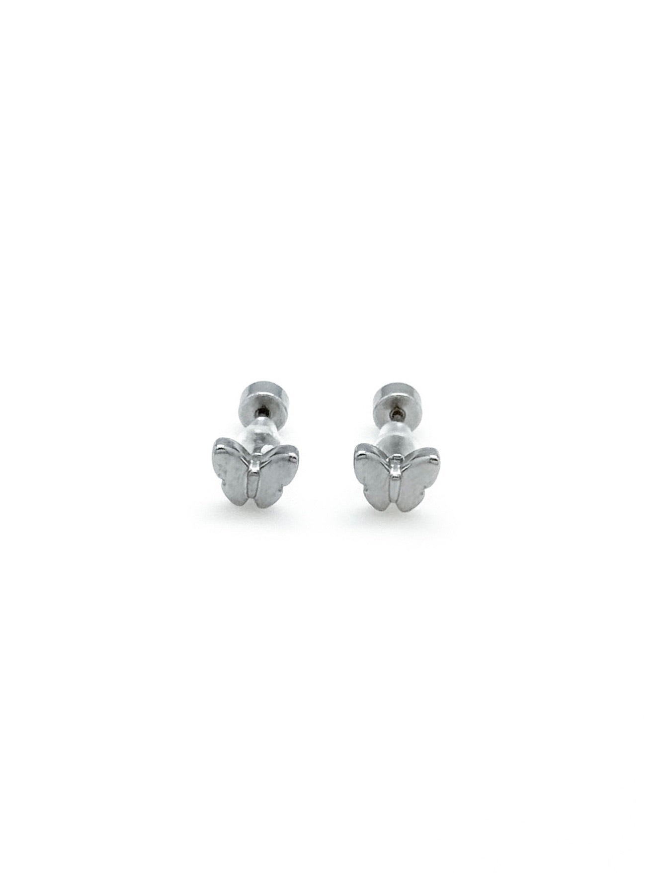 butterfly silver studs