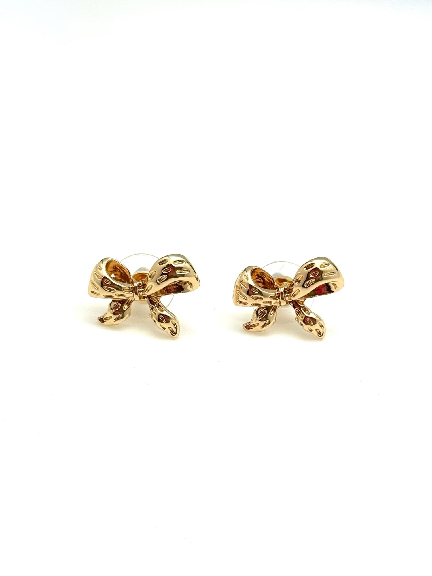Golden Bow Stud Earrings