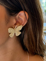 Lena Butterfly Earrings in Tan
