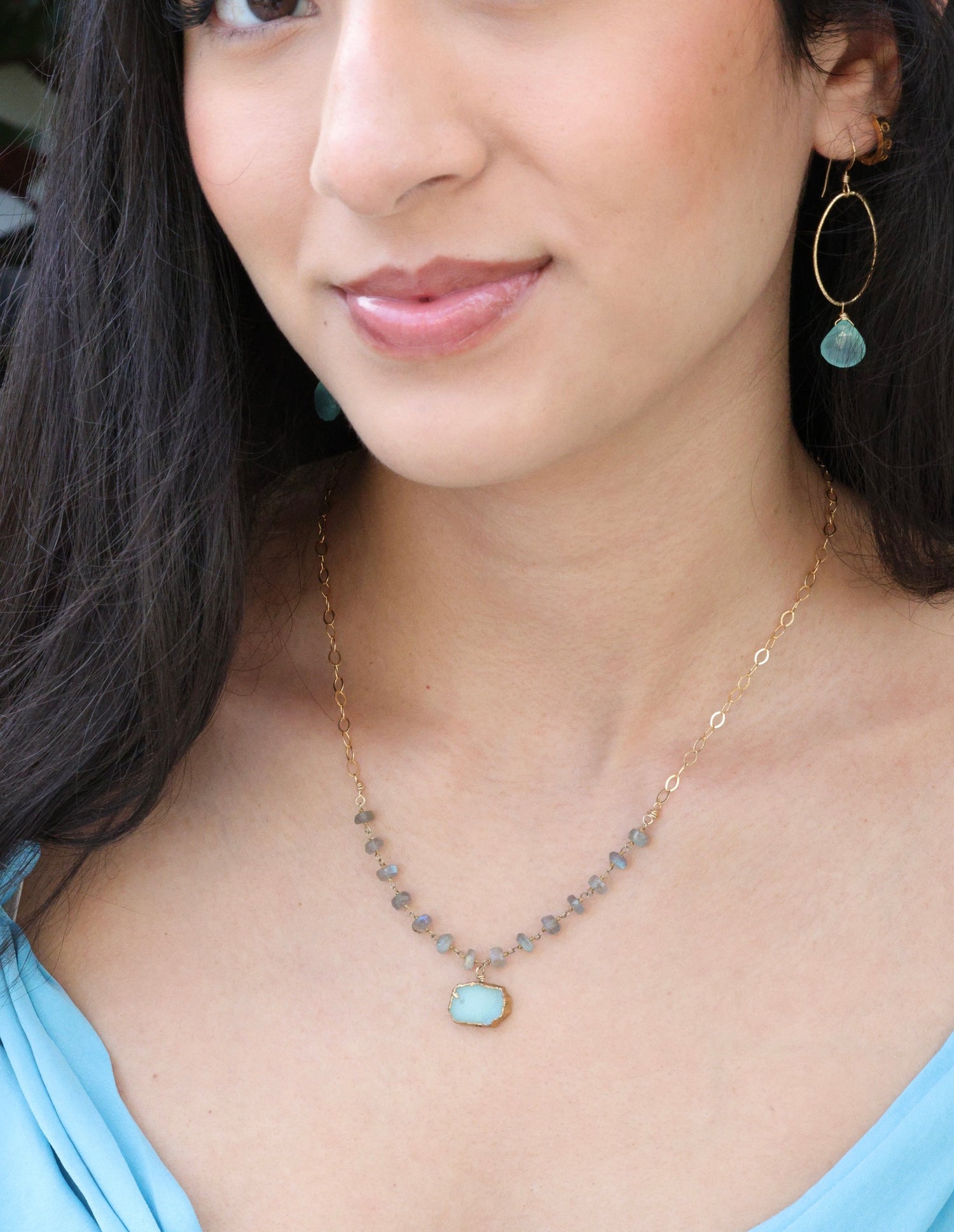 Georgina earrings on model