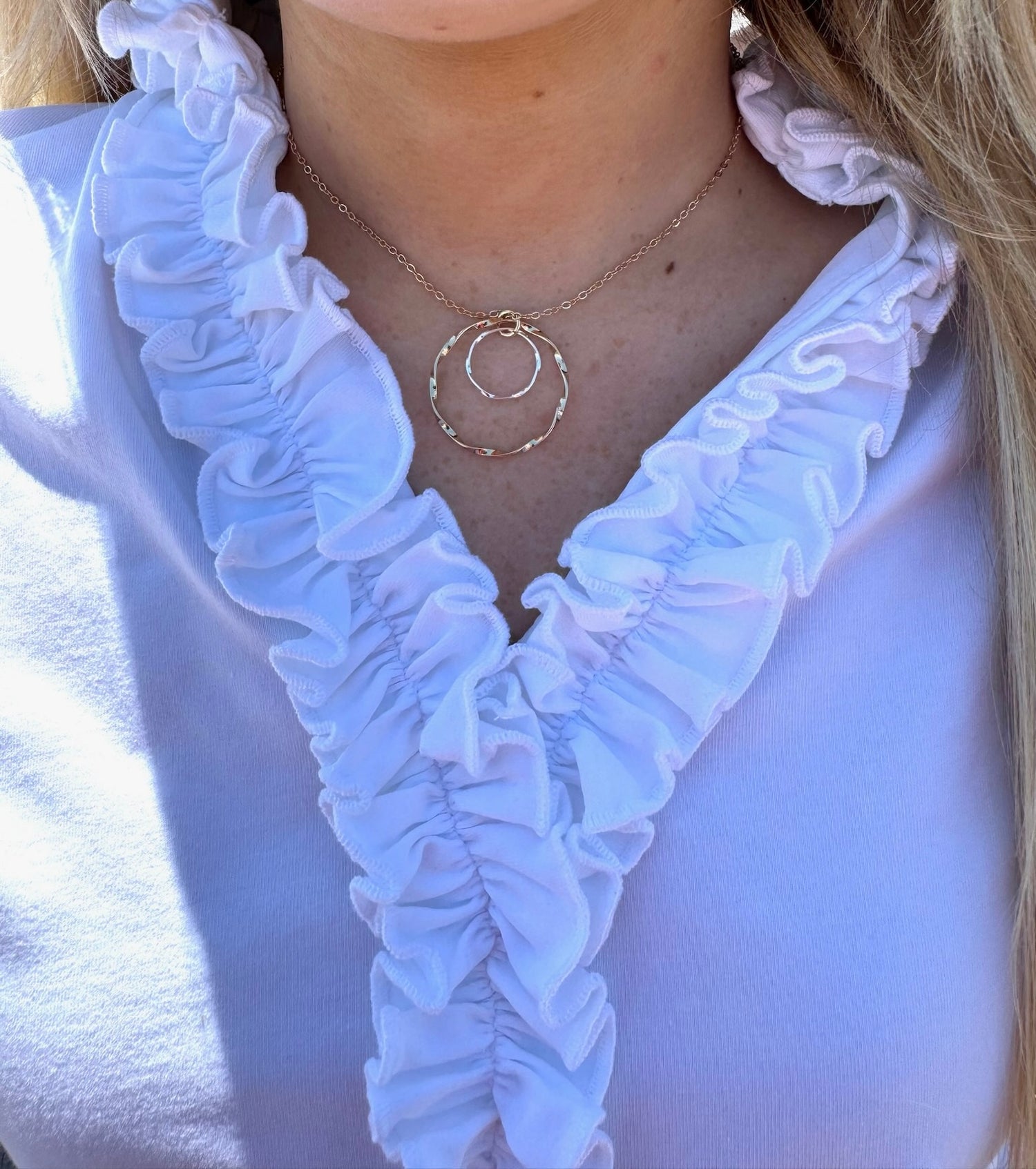 Bonnie Necklace shown on model