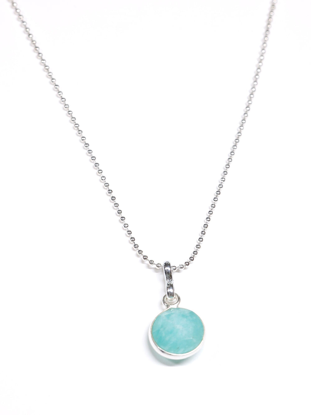 Amazonite circle necklace -silver