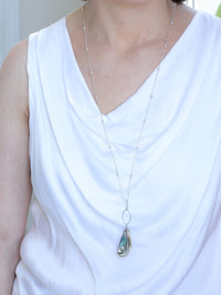Paua shell long necklace