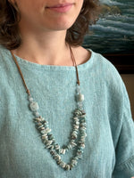 Amazonite with Leather Cord Necklace