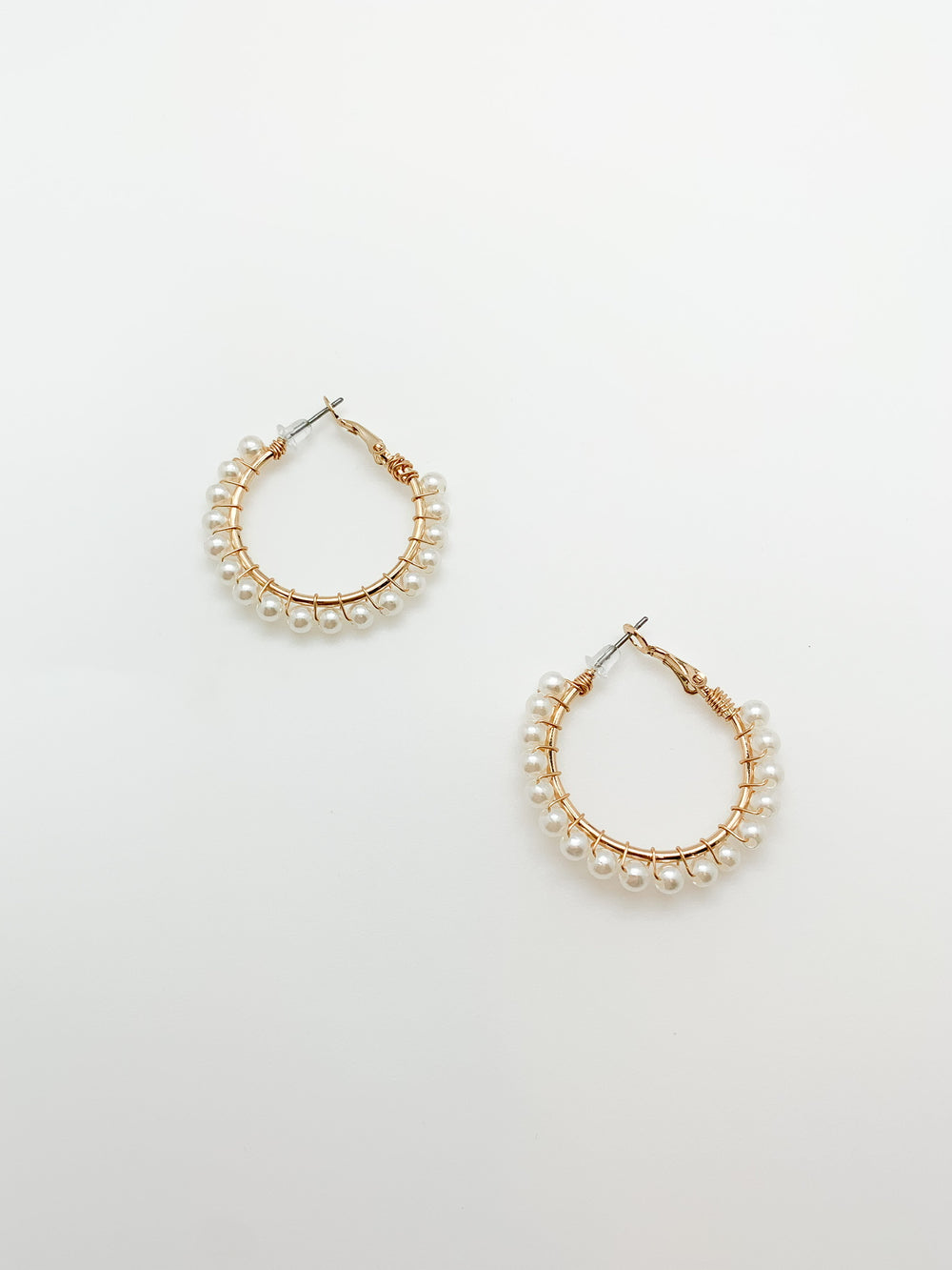 Blyth Pearl Hoops-Gold