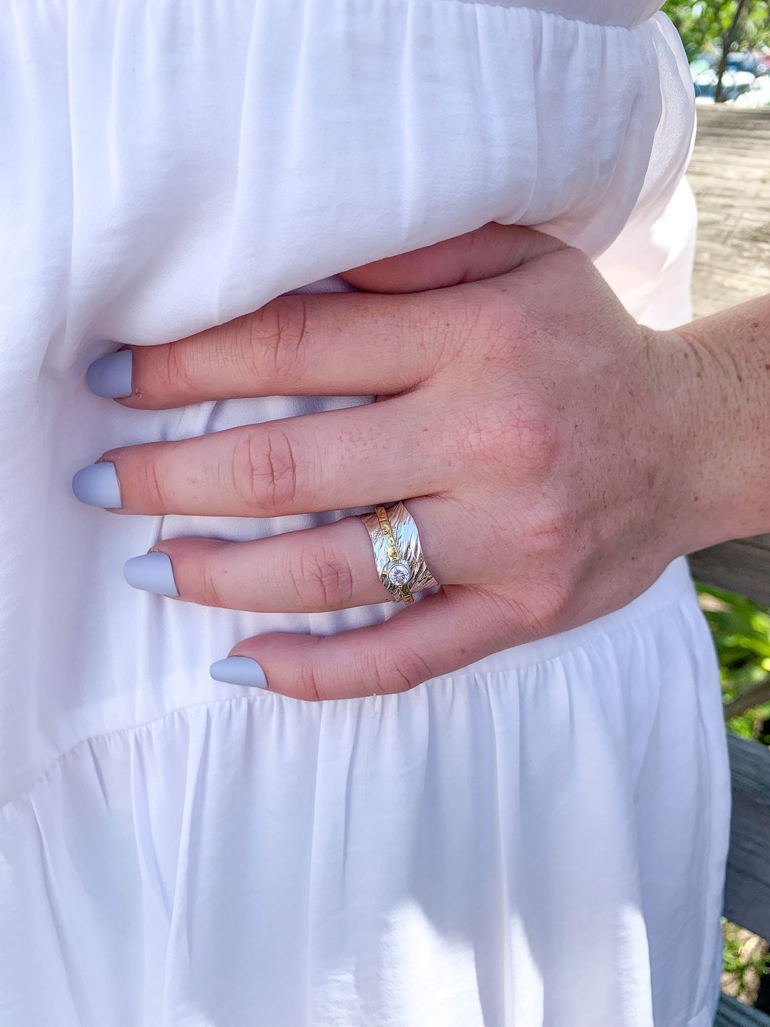 Camry ring shown on hand