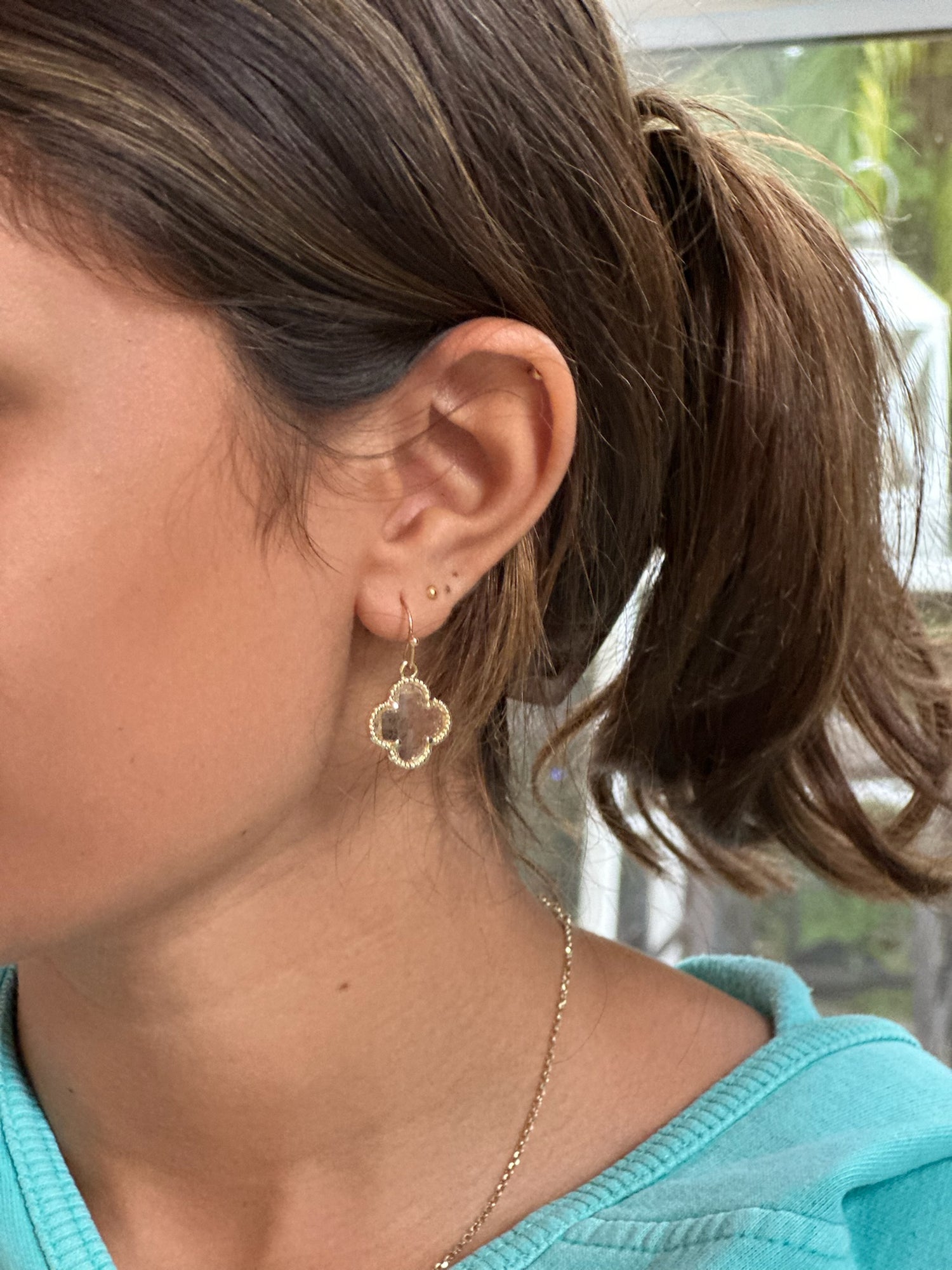 Cammi Clover Earrings - gold and silver