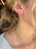 silver butterfly studs