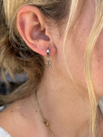 silver butterfly hoop earrings