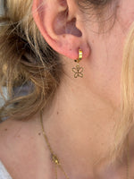 gold butterfly huggie hoops