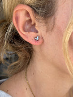 butterfly silver studs