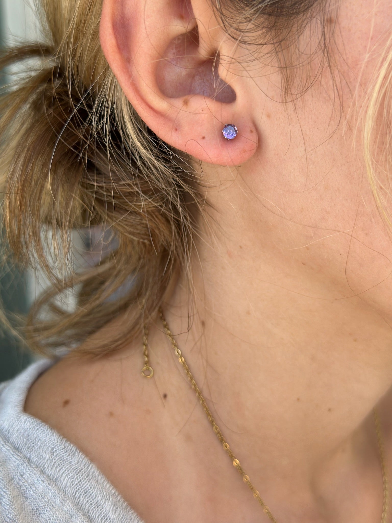 lilac-hued silver studs
