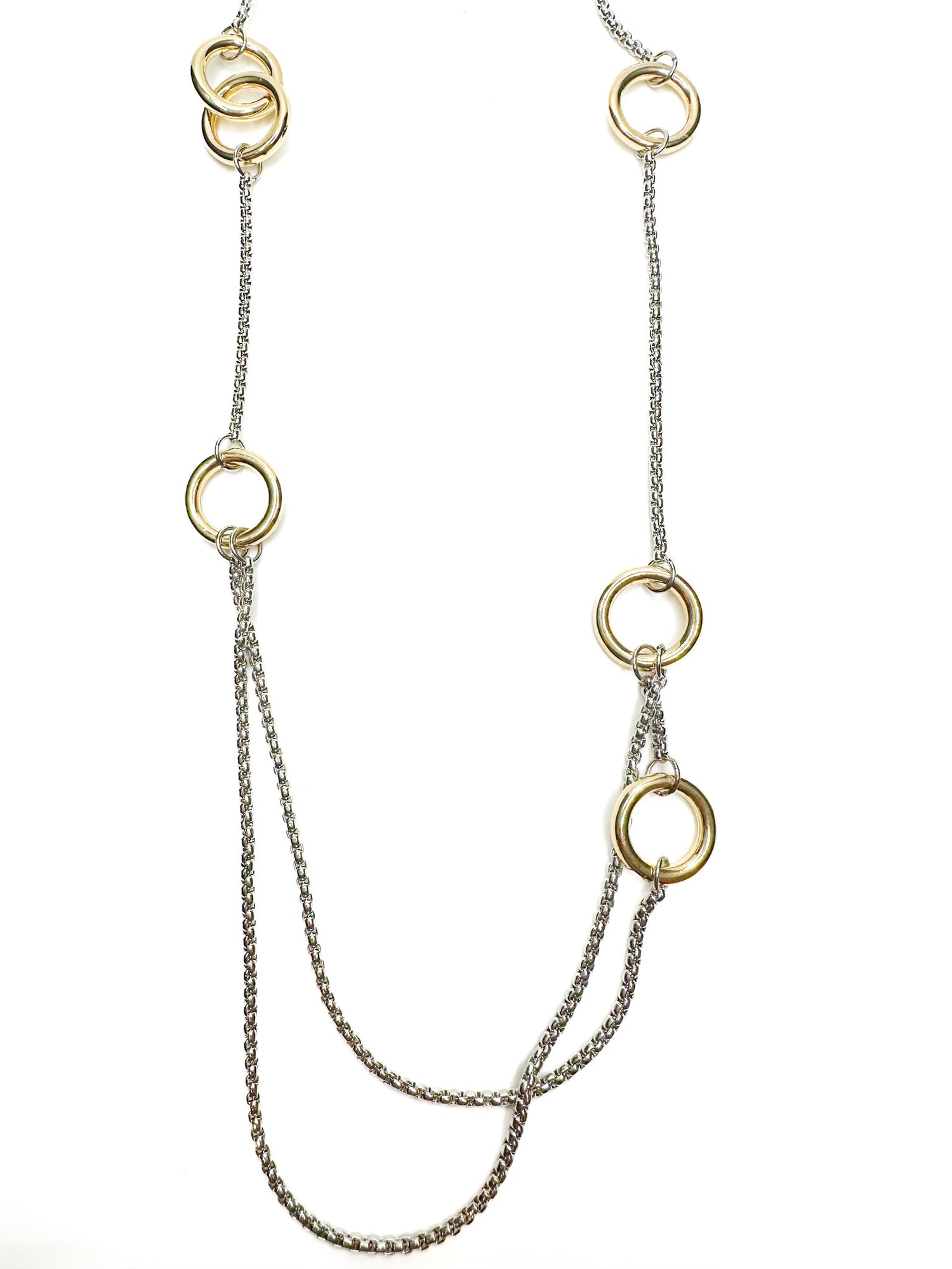 Long Mixed Metal Necklace