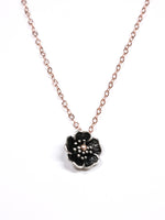 Close-up of a rose gold necklace with a five-petal flower pendant and dual-link chain – Five Fold Bloom Necklace in rose gold