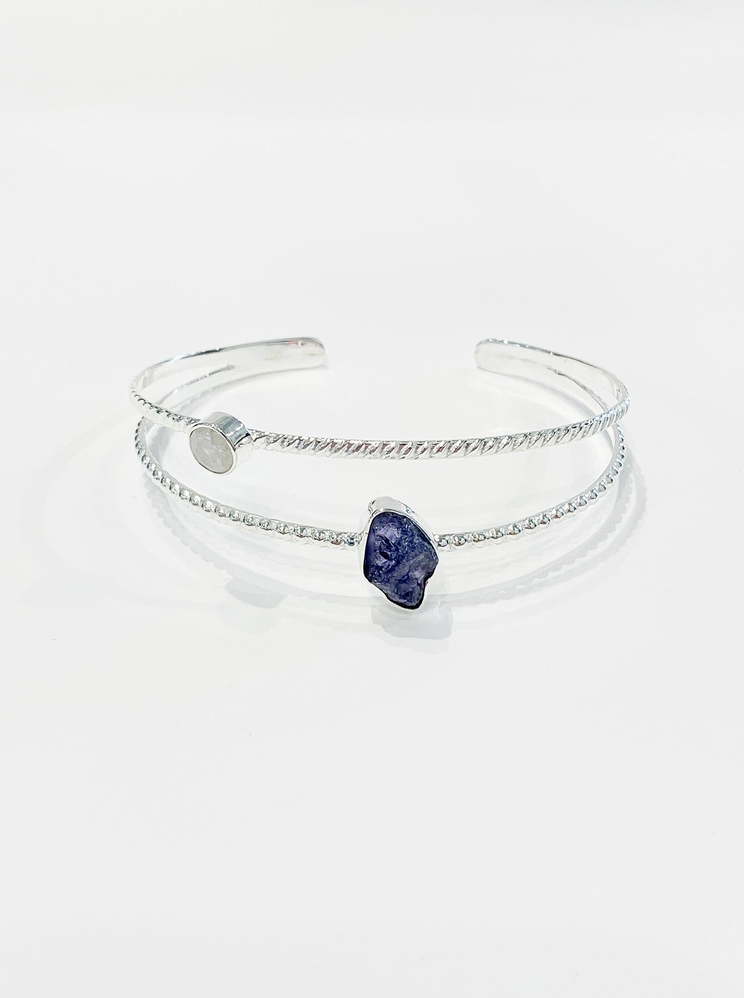 Clementine Rough Tanzanite and Moonstone nh Bracelet