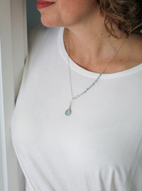 lana NH Necklace with Pear Druzy Pendant 