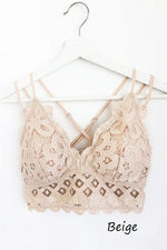 beige lace bralette