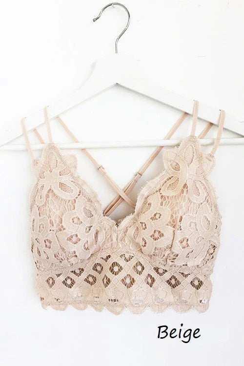 beige lace bralette