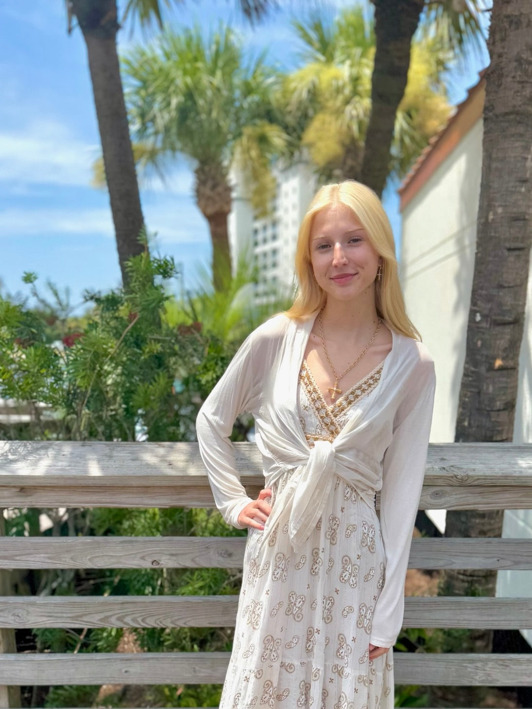 Chloe Silk Cardigan in Beige