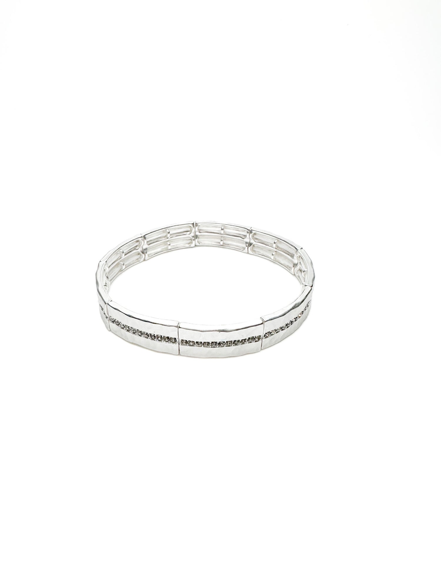 sparkly hammered silver bracelet 