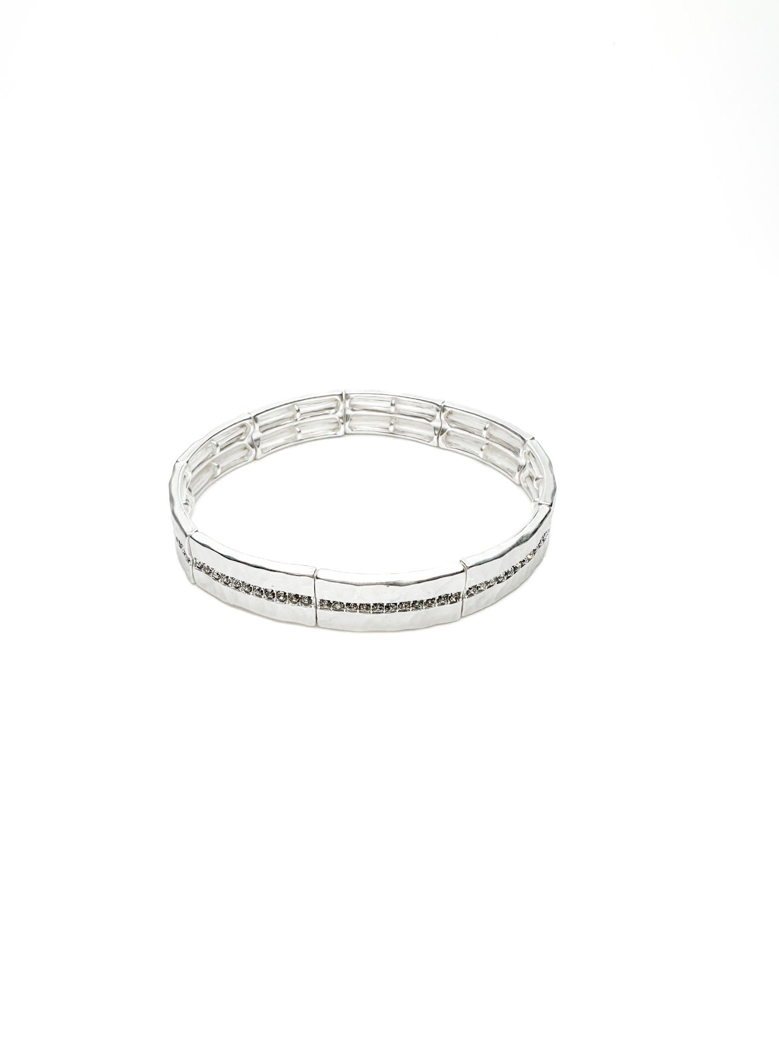 sparkly hammered silver bracelet 