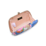 Colorful embroidered clutch bag with 'Urban' brand name on a white background