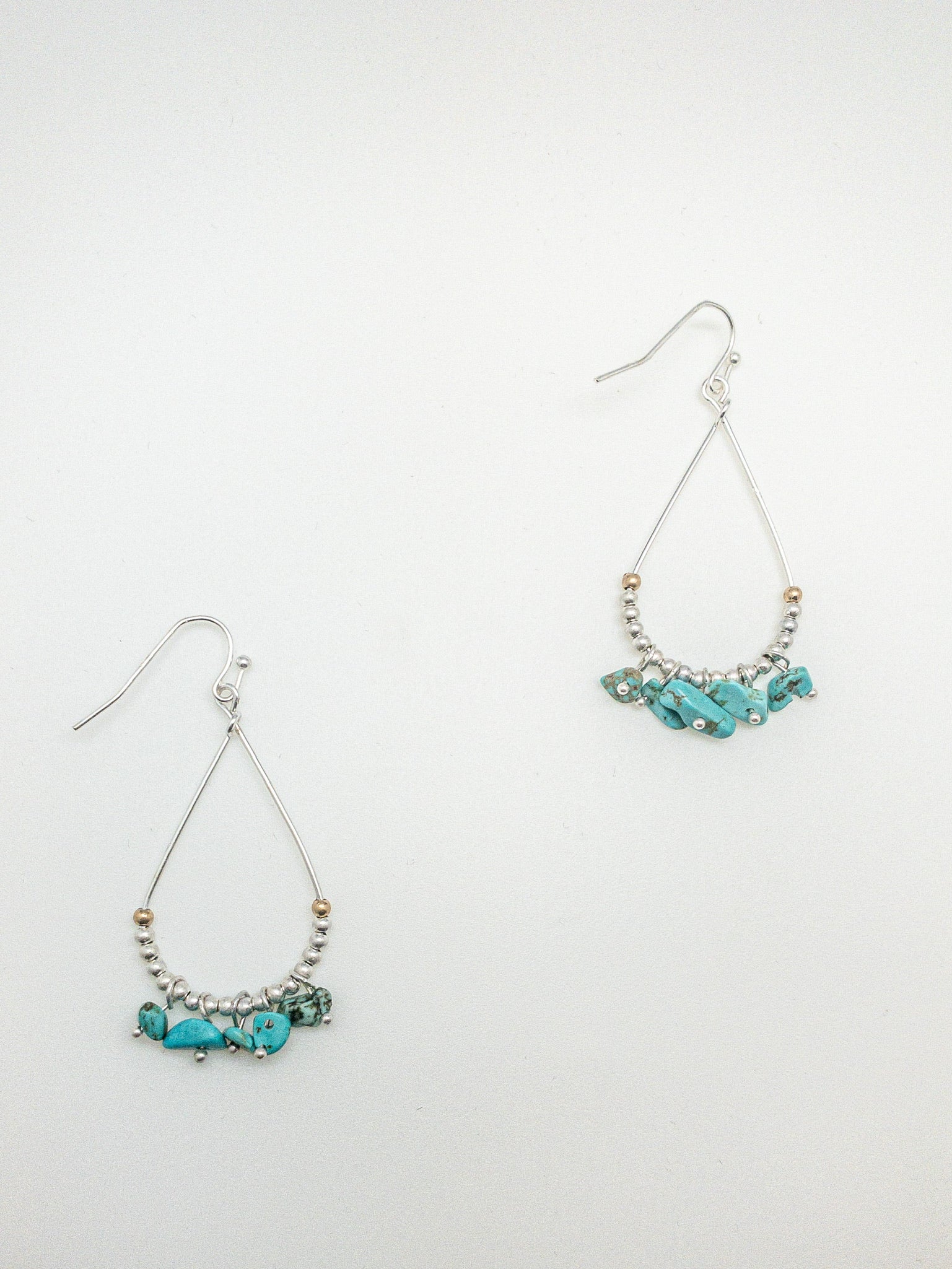 Brenda turquoise earrings, silver plated, genuine stones