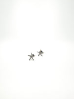 silver matte starfish stud earrings