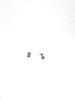 sky blue silver studs