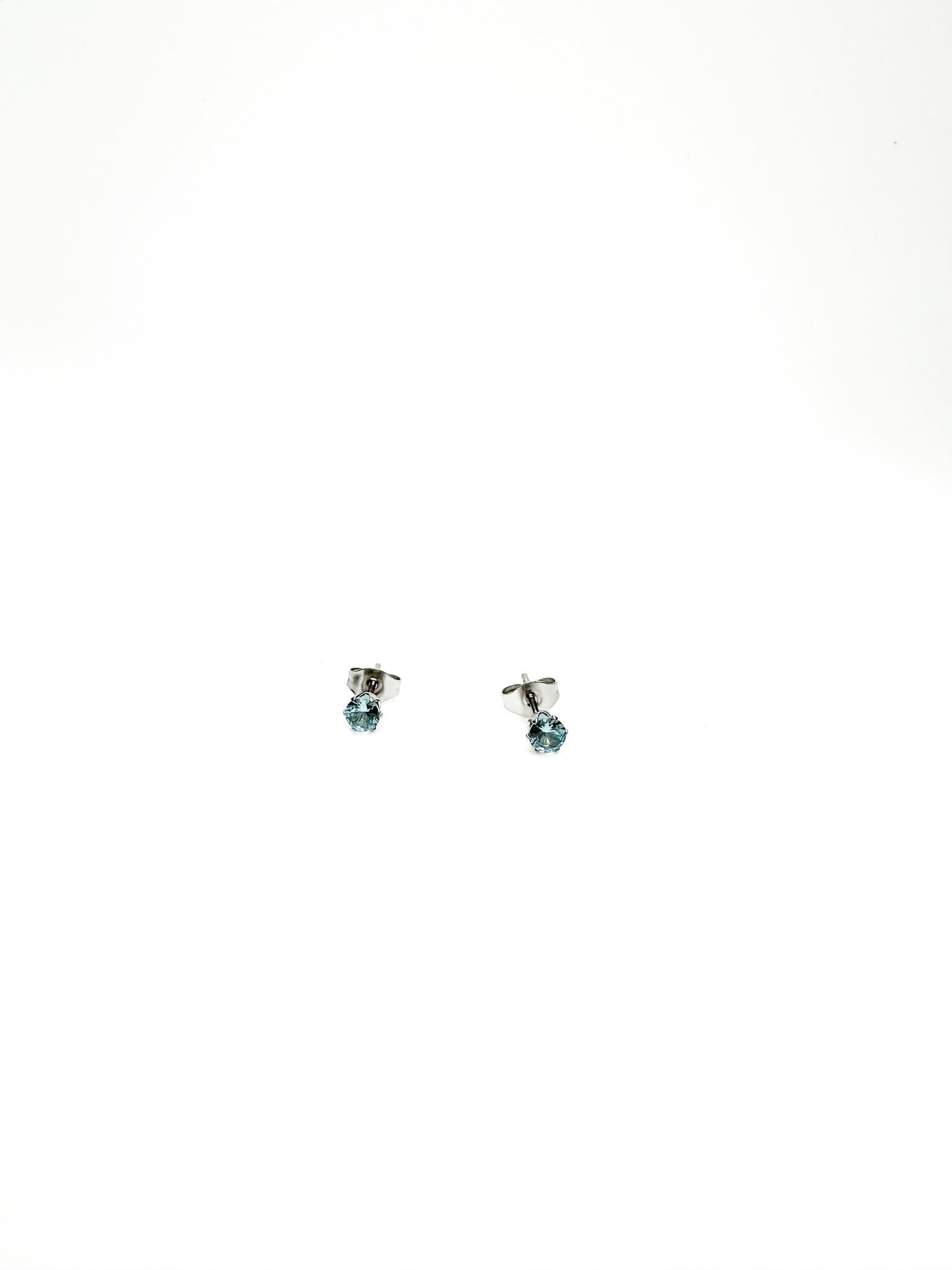 sky blue silver studs