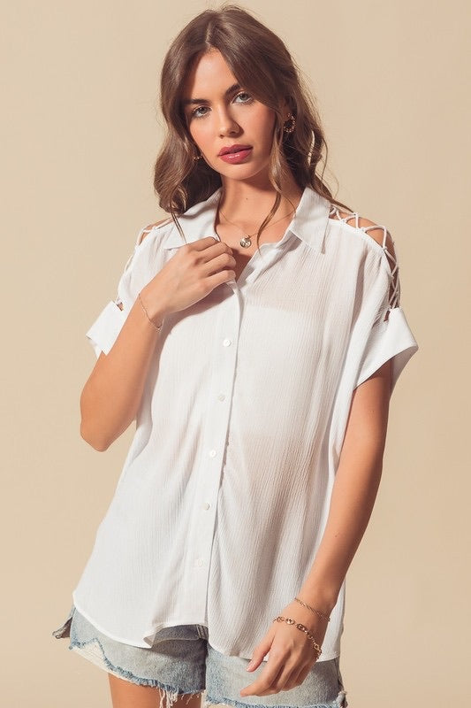 blouse with cut out detail 