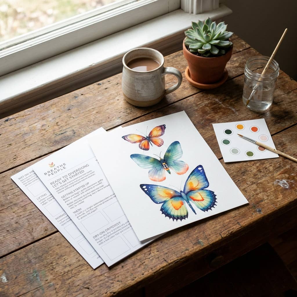 All-In-One Beginner Watercolor Paint Set - Butterflies