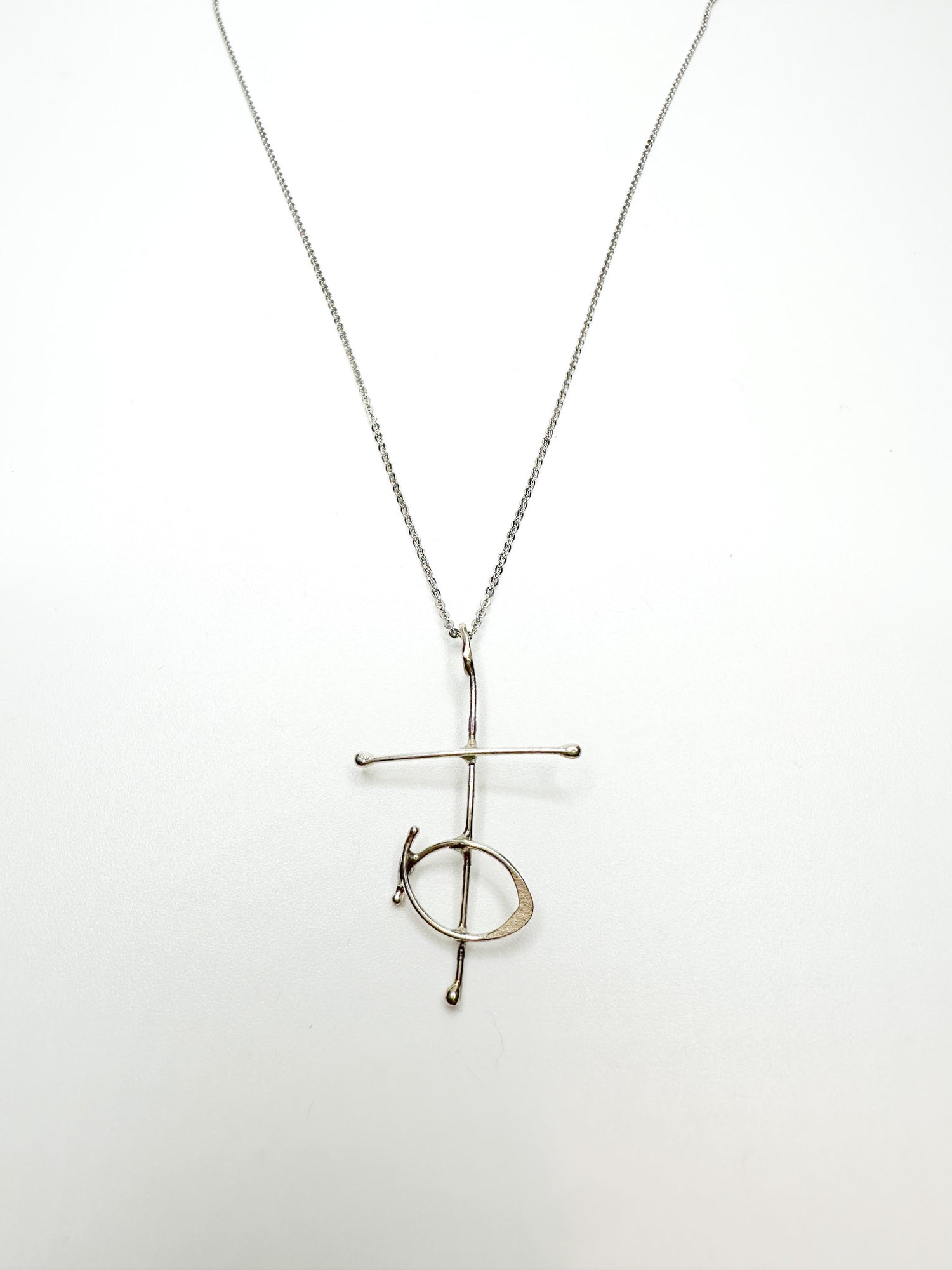 Joanna Cross and Fish Necklace in Sterling Silver