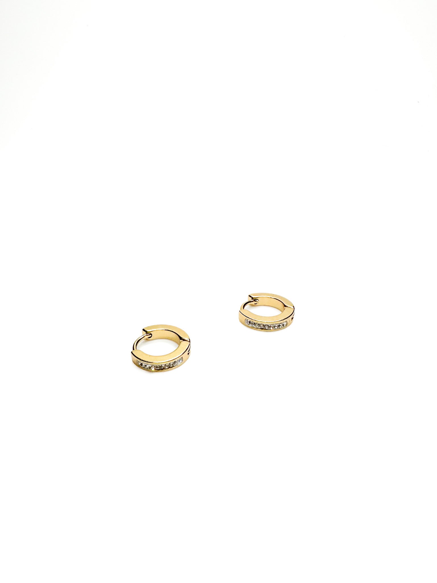 gold sparkling hoops